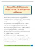 Missouri Class F&sol;E Commercial License Practice Test 2025 Questions and Answers