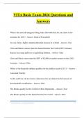 VITA Basic Exam 2026 Questions and Answers