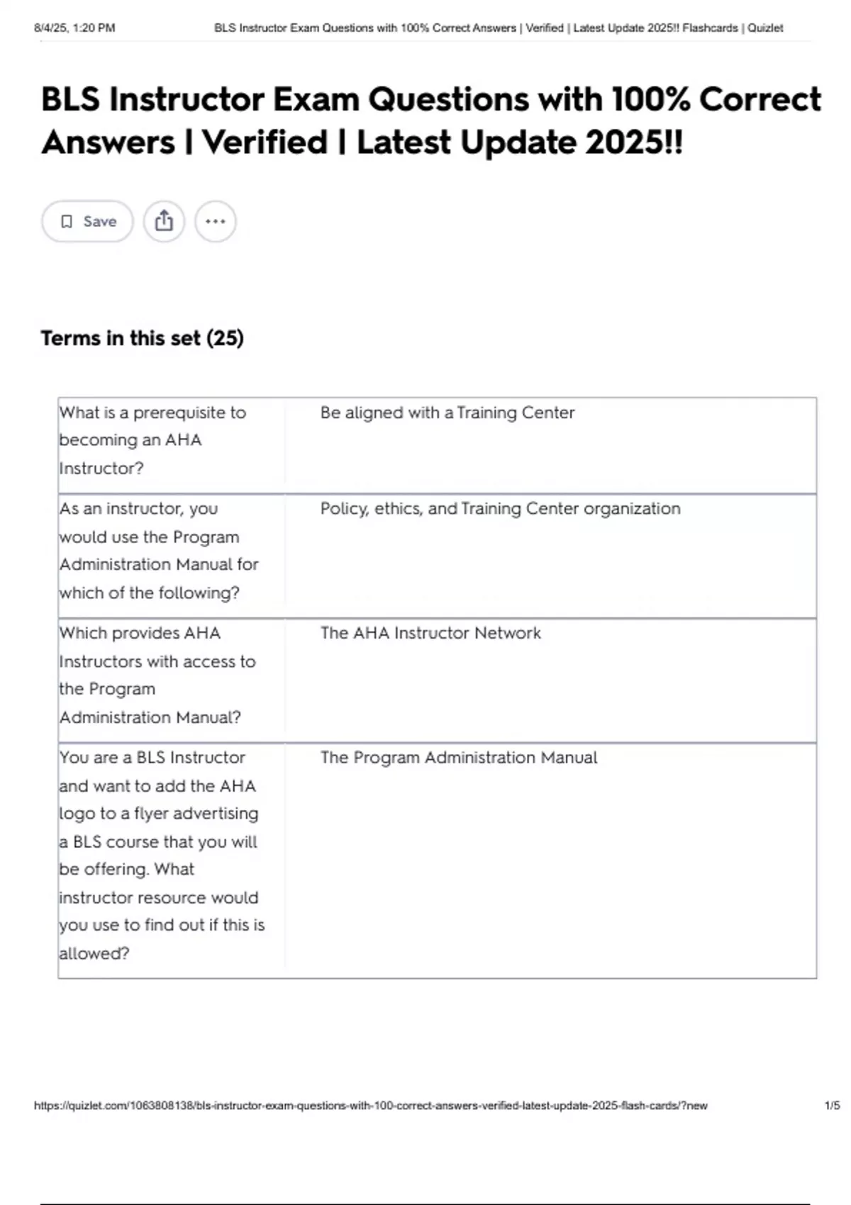 BLS Instructor Exam Questions with 100% Correct Answers | Verified ...