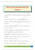 NCAC I study questions 2025 with Answers