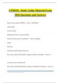 CPMSM - Study Guide Material Exam 2026 Questions and Answers