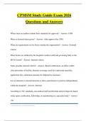 CPMSM Study Guide Exam 2026 Questions and Answers