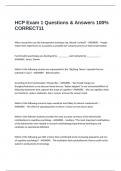 HCP Exam 1 Questions & Answers 100&percnt; CORRECT