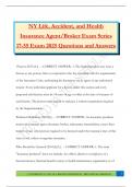 NY Life&comma; Accident&comma; and Health Insurance Agent&sol;Broker Exam Series 17-55 Exam 2025 Questions and Answers