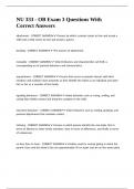 NU 333 - OB Exam 3 Questions With Correct Answers