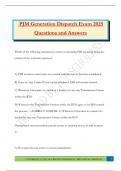 PJM Generation Dispatch Exam 2025 Questions and Answers