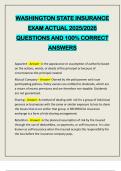 WASHINGTON STATE INSURANCE EXAM ACTUAL 2025&sol;2026 QUESTIONS AND 100&percnt; CORRECT ANSWERS