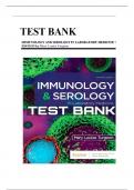 TEST BANK FOR Immunology & Serology in Laboratory Medicine 7th Edition by Mary Louise Turgeon ISBN&colon;978-0323711937 COMPLETE GUIDE ALL CHAPTERS COVERED 100&percnt; VERIFIED A&plus; GRADE ASSURED&excl;&excl;&excl;&excl;&excl; NEW LATEST UPDATE&excl;&excl;&excl;&excl;&excl;