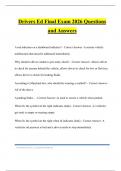 Drivers Ed Final Exam 2026 Questions and Answers