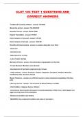 CLST 103 TEST 1 QUESTIONS AND CORRECT ANSWERS 