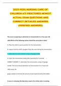 2025 PEDS NURSING CARE OF CHILDREN ATI PROCTORED NEWEST  ACTUAL EXAM QUESTIONS AND CORRECT DETAILED ANSWERS  &lpar;VERIFIED ANSWERS&rpar;