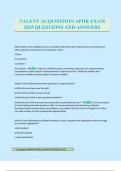 TALENT ACQUISITION APHR EXAM 2025 QUESTIONS AND ANSWERS