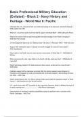 Basic Professional Military Education &lpar;Enlisted&rpar; - Block 2 - Navy History and Heritage - World War II&colon; Pacific Questions and answers graded A&plus; 2025&sol;2026