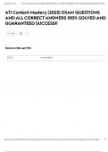 ATI Content Mastery &lpar;2025&rpar; EXAM QUESTIONS AND ALL CORRECT ANSWERS 100&percnt; SOLVED AND GUARANTEED SUCCESS&excl;&excl;