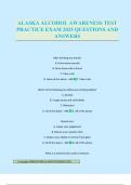 ALASKA ALCOHOL AWARENESS TEST PRACTICE EXAM 2025 QUESTIONS AND ANSWERS
