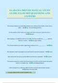 ALABAMA DRIVER MANUAL STUDY GUIDE EXAM 2025 QUESTIONS AND ANSWERS