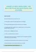 AMERICAN RED CROSS FIRST AID&sol; BLS&sol;CPR EXAM 2025 QUESTIONS AND ANSWERS