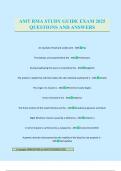 AMT RMA STUDY GUIDE EXAM 2025 QUESTIONS AND ANSWERS