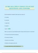 AP BIO MULTIPLE CHOICE EXAM 2025 QUESTIONS AND ANSWERS