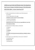 California Court Clerk Certification Exam Test Questions  And Correct Answers &lpar;Verified Answers&rpar; Plus Rationales  2025&sol;2026 Q&A &vert; Instant Download Pdf