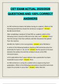CET EXAM ACTUAL 2025&sol;2026 QUESTIONS AND 100&percnt; CORRECT ANSWERS