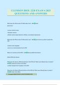 CLEMSON BIOL 2220 EXAM 4 2025 QUESTIONS AND ANSWERS