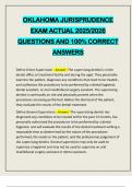 OKLAHOMA JURISPRUDENCE EXAM ACTUAL 2025&sol;2026 QUESTIONS AND 100&percnt; CORRECT ANSWERS