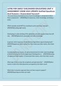 LETRS FOR EARLY CHILDHOOD EDUCATORS UNIT 4 ASSESSMENT EXAM 2025 UPDATE Verified Questions And Answers &vert; Guaranteed Success&excl;&excl;