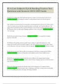 EC-6 Core Subjects ELA & Reading Practice Test Questions and Answers 2024-2025 Guide 