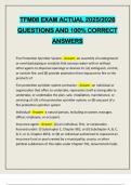 TFM08 EXAM ACTUAL 2025&sol;2026 QUESTIONS AND 100&percnt; CORRECT ANSWERS