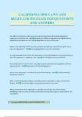 CALIFORNIA DPR LAWS AND REGULATIONS EXAM 2025 QUESTIONS AND ANSWERS