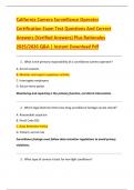 California Camera Surveillance Operator  Certification Exam Test Questions And Correct  Answers &lpar;Verified Answers&rpar; Plus Rationales  2025&sol;2026 Q&A &vert; Instant Download Pdf