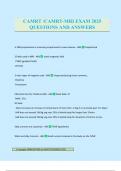 CAMRT &sol;CAMRT-MRI EXAM 2025 QUESTIONS AND ANSWERS