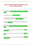 Sport First Aid 5th Edition Exam Questions and Answers 100&percnt; Pass 