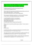 Sport First Aid 5th Edition Exam Test With 100- Correct And Verified Answers
