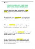 HEALTH INSURANCE OHIO EXAM  QUESTIONS AND ANSWERS 2025