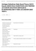 Michigan Esthetician State Board Theory SNCO Boards &lpar;2025&rpar; EXAM QUESTIONS AND VERIFIED ACCURATE SOLUTION &lpar;DETAILED & ELABORATED&rpar; &vert;GET IT 100&percnt; ACCURATE&excl;&excl; 2025 TEST&excl;&excl; &vert;