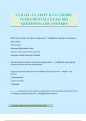 CLR 110 - CLARITY DATA MODEL FUNDAMENTALS EXAM 2025 QUESTIONS AND ANSWERS