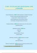 COSC 475 EXAM 2025 QUESTIONS AND ANSWERS