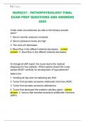 NURS231 - PATHOPHYSIOLOGY FINAL  EXAM PREP QUESTIONS AND ANSWERS  2025