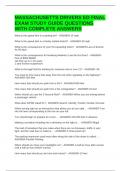 MASSACHUSETTS DRIVERS ED FINAL EXAM STUDY GUIDE QUESTIONS WITH COMPLETE ANSWERS