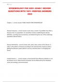 EPIDEMIOLOGY PHC 6001&colon; EXAM 1 REVIEW QUESTIONS WITH 100&percnt; VERIFIED ANSWERS 2025