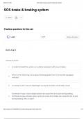 SOS brake & braking system Questions And Answers &vert; 2025 Updated Solutions &vert; 100&percnt; Correct Answers