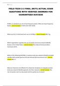 FIELD TECH 2-3 FINAL &lpar;NCTI&rpar; ACTUAL EXAM QUESTIONS WITH VERIFIED ANSWERS FOR GUARANTEED SUCCESS