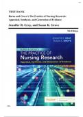 BURNS AND GROVE'S THE PRACTICE OF NURSING RESEARCH APPRAISAL&comma; SYNTHESIS&comma; AND GENERATION OF EVIDENCE 9TH EDITION TEST BANK