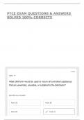 PTCE EXAM QUESTIONS & ANSWERS SOLVED 100&percnt; CORRECT&excl;&excl;