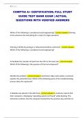 COMPTIA A&plus; CERTIFICATION&semi; FULL STUDY GUIDE TEST BANK EXAM &vert; ACTUAL QUESTIONS WITH VERIFIED ANSWERS