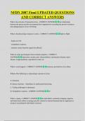 NFDN 2007 Final UPDATED QUESTIONS  AND CORRECT ANSWERS