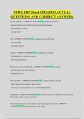 NFDN 2007 Final UPDATED ACTUAL  QUESTIONS AND CORRECT ANSWERS