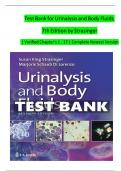 TEST BANK For Urinalysis and Body Fluids&comma; 7th Edition by Strasinger &vert; Verified Chapters 1 - 17 &vert; Complete Newest Version